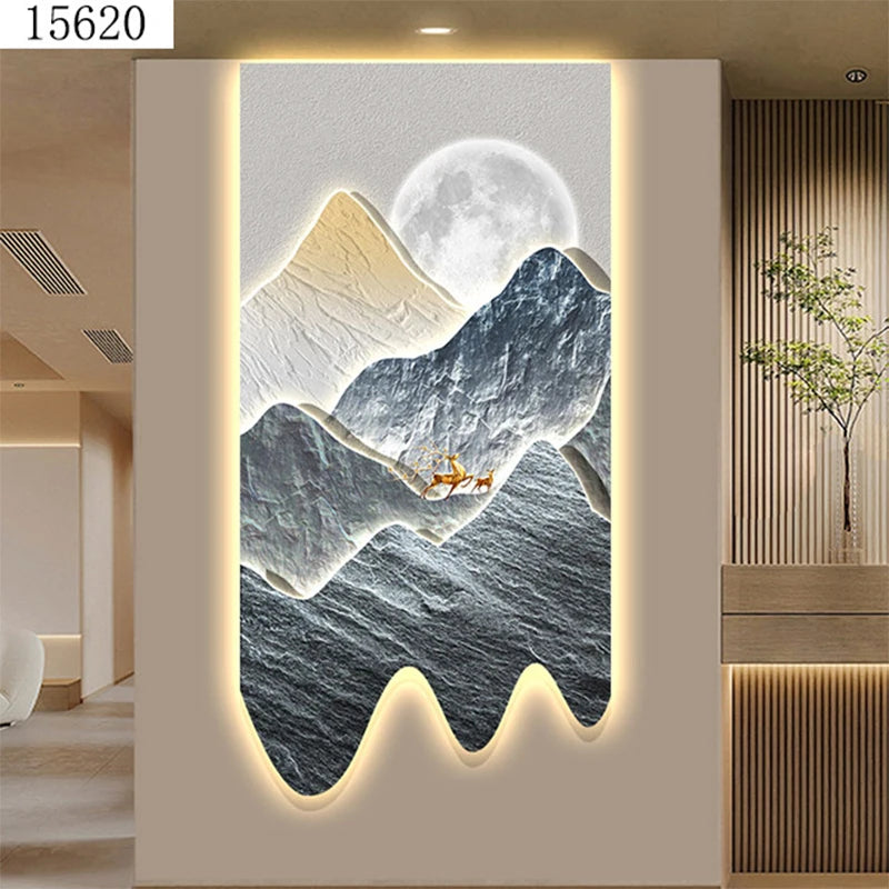 Corridor Decoration Painting Modern Light Luxury Creative Simplicity Landscape Arch Wall Painting Crystal Porcelain Painting