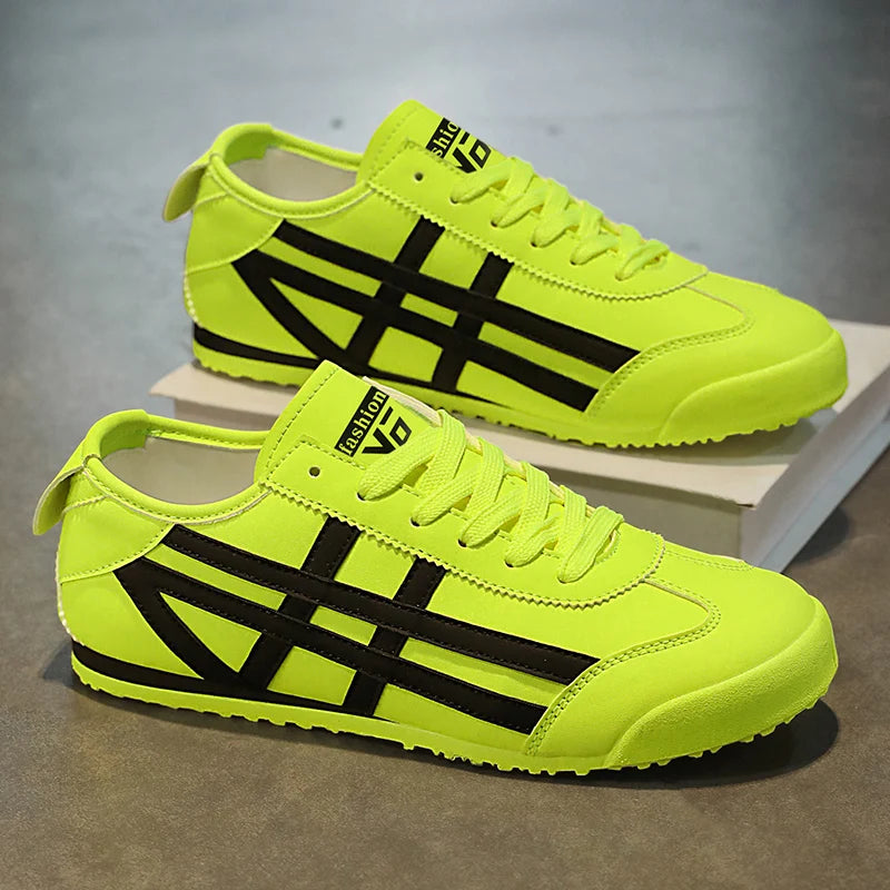 Fashion Couple Canvas Shoes Classic Design Green Leather Casual Shoes For Men Trendy Low-cut Lightweight Original Men's Sneakers