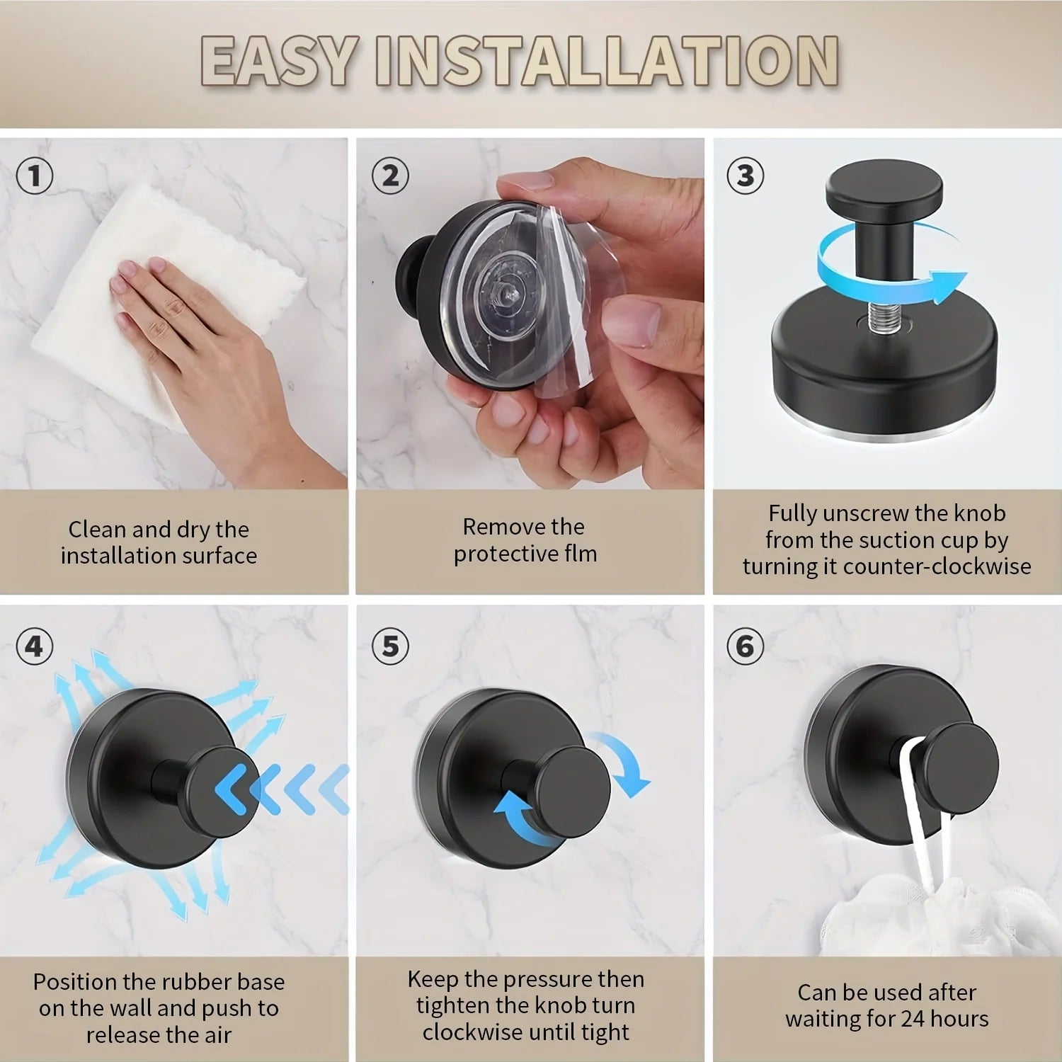 New Suction Cup Hooks Stainless Steel Waterproof Bathroom Shower Wall Mount Punch-free Reusable Strong Adsorption Hook Holders