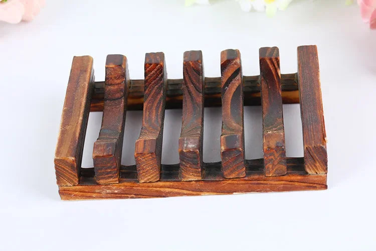Natural Bamboo Soap Box Dishes Bath Soap Holder Wooden Case Tray Mildew Resistant Drain Bathroom Washroom Accessory