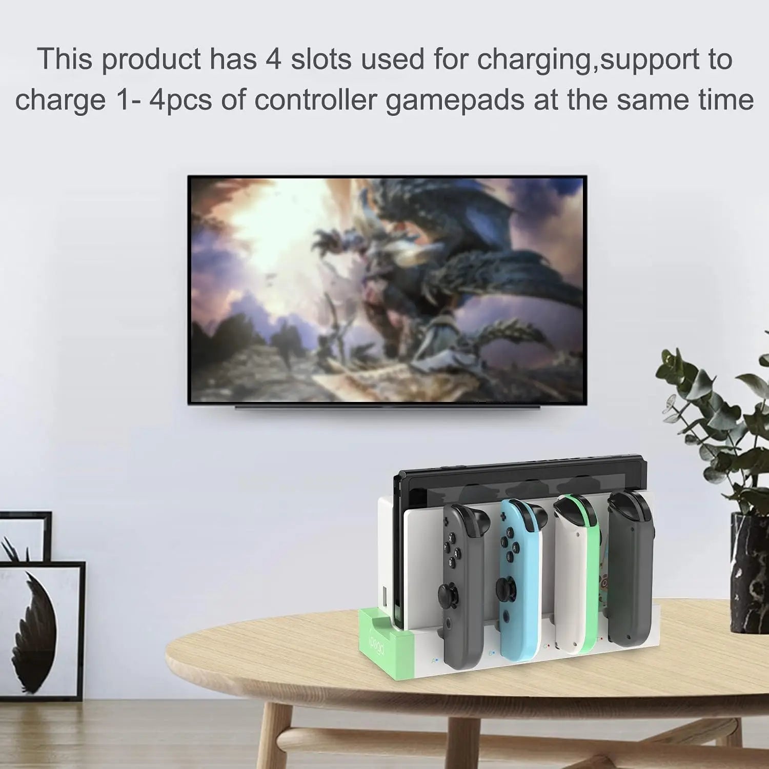 IPEGA PG-9186 Charging Dock Station for Switch&OLED - Charges Up To 4 Controllers, Compatible with Switch and OLED Model