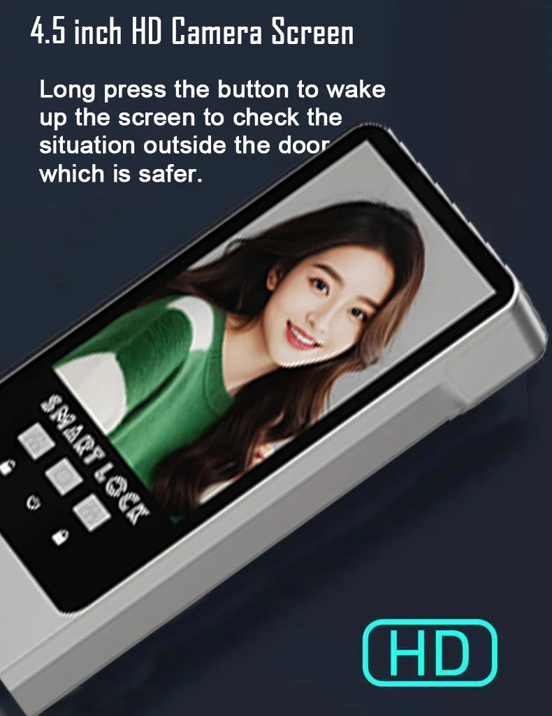 3D Face Recognition Unlock Digital Door Lock With Camera FIngerprint Password Unlock Keyless Electronic Door Lock