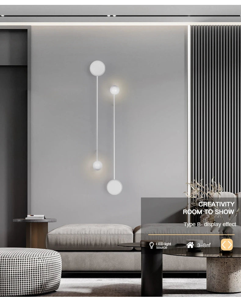 Postmodern Wall Lamp Iron Line Lamp Modern minimalist wall light Bedroom  Background Wall Restaurant Bar wall metal decor light