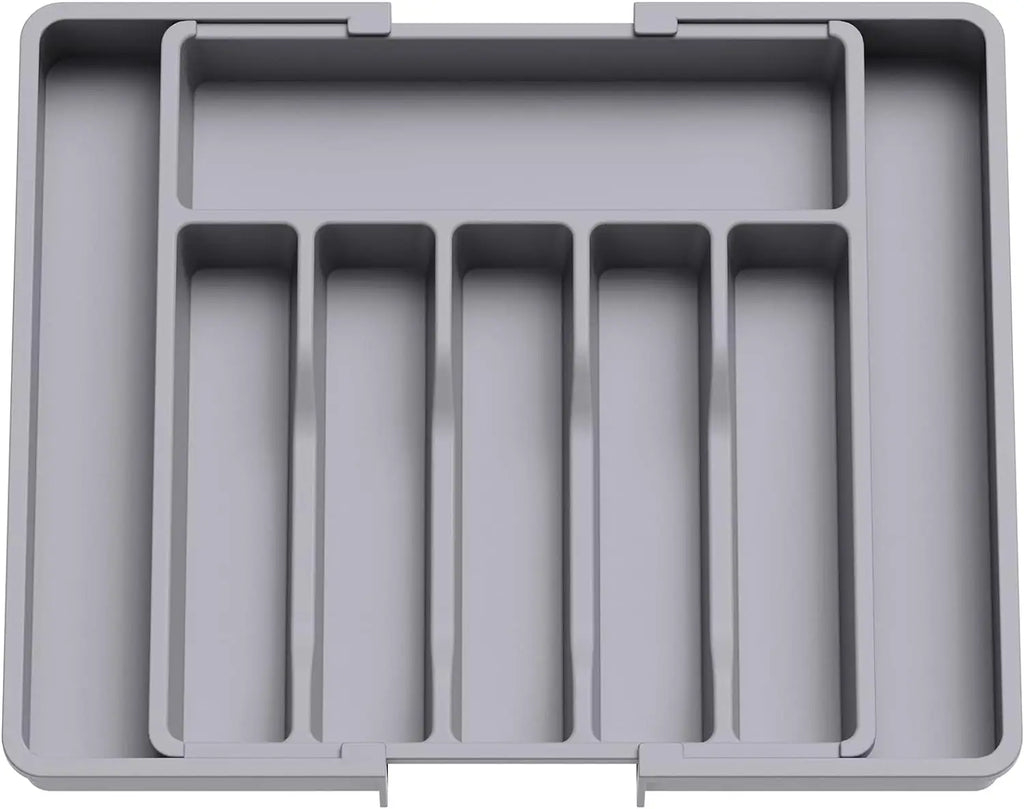 Large Extendable Cutlery Organizer Tray Adjustable Kitchenware Drawer Storage for Spoons Forks Knives