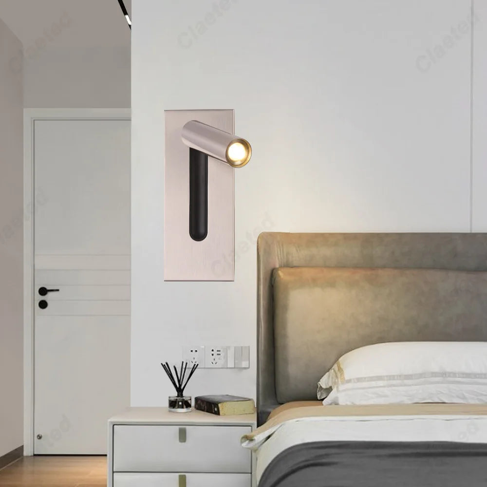 New LED Reading Wall Lamp with Switch and Adjustable Angle Hotel Room Home Bedroom Bedside Lighting Atmosphere Lamps