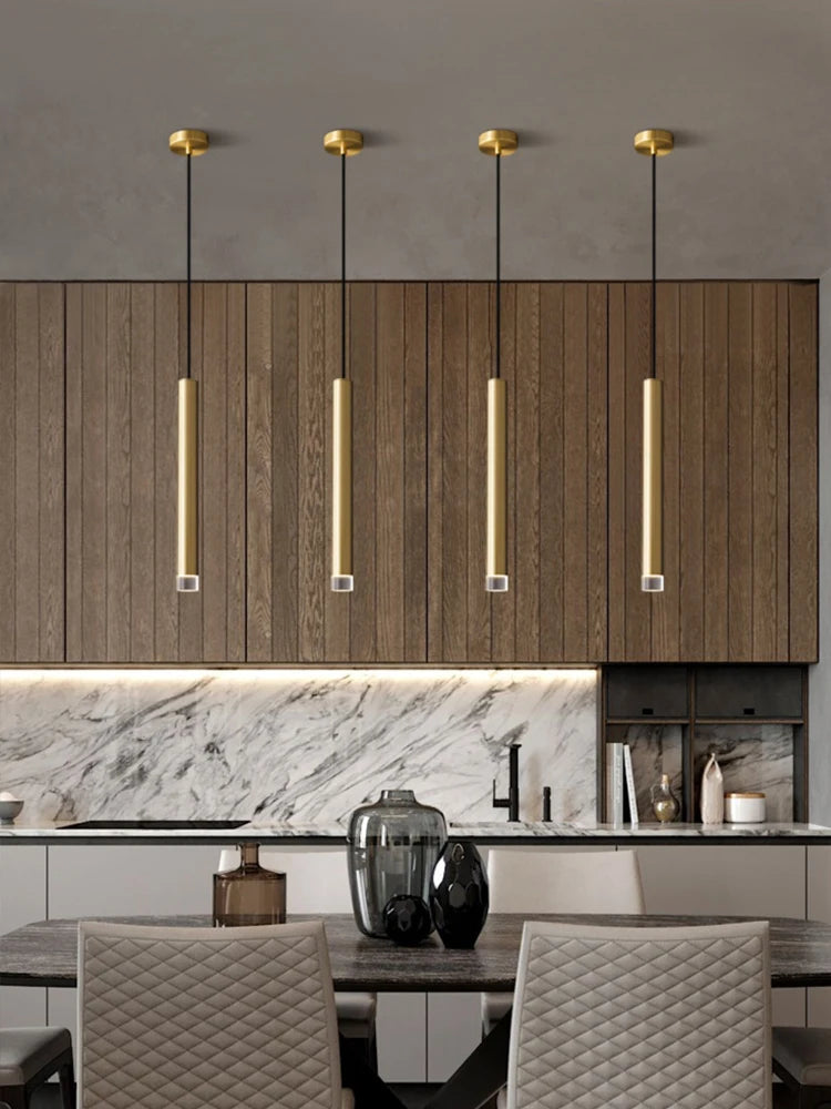 Modern LED Long Pendant Light  Kitchen Ceiling Lamp Bedroom Bedside Lamp Dining Counter Decoration Chandelier Indoor Lighting