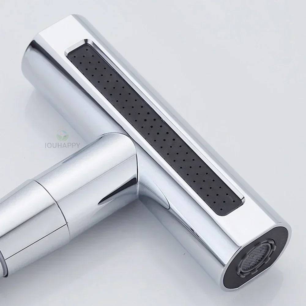 Waterfall Basin Faucets Deck Mounted Kitchen Cold Hot Mixer Tap 4 Modes Sprayer Bathroom Faucet Single Handle Tap Household