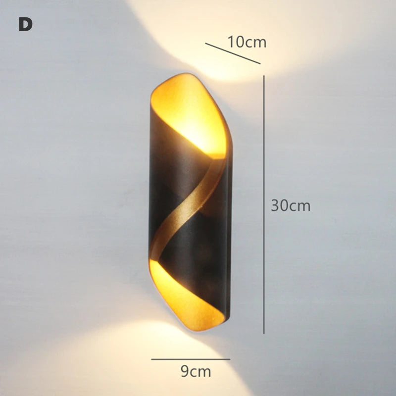 14W LED Wall Lights For Living Room Modern Lighting Black Gold Wall Mount Sconce Bedroom Light Indoor Wall Fixtures Up Down Lamp