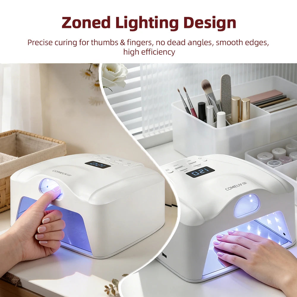 Comeuv Nail Lamp Single Toe Single Finger Gel Nail Curing Lamp Full Hand Fast Drying LED Light Nail Dryer Auto Sensor Dual Lamp