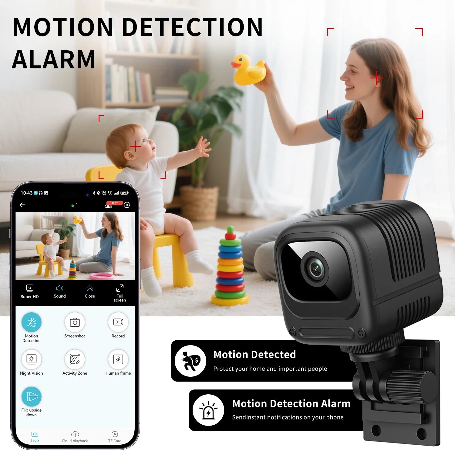 Mini Security Camera Pro Full HD WiFi Surveillance With 2 Way Audio Motion Detection Infrared Night Vision Security O-Kam Cam