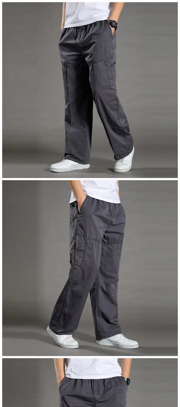 95%Cotton Men's Cargo Pants Summer Work Wear Spring New In Large Size Casual Climbing Joggers Sweatpants Hombre Autumn Trousers
