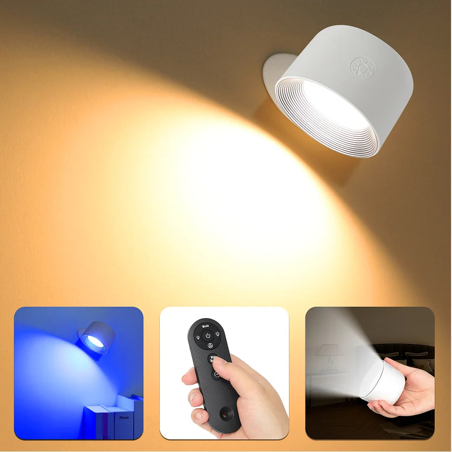 LED Wall Sconces light 3 Brightness Levels 3 Color Modes Wall Lights 2000mAh Battery Remote Control Home Lights Home Decor Items