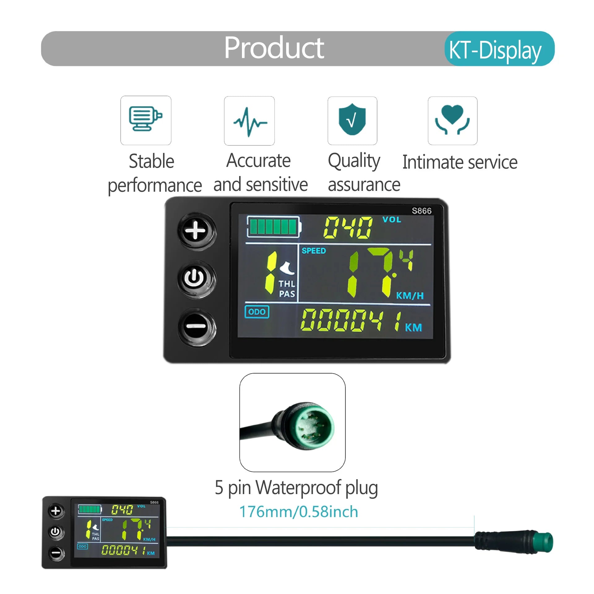 Electric Bike 30A Brushless Controller with SM Plug for 1000W Motor with LCD Display Panel S800 S830 E-scooter Meter Control UKC