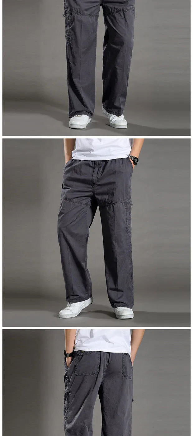 95%Cotton Men's Cargo Pants Summer Work Wear Spring New In Large Size Casual Climbing Joggers Sweatpants Hombre Autumn Trousers