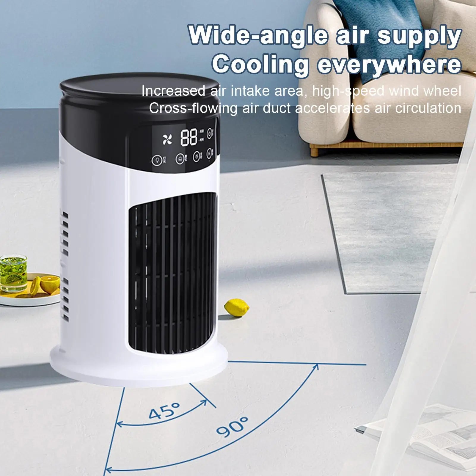 Portable Air Conditioners Evaporative Air Cooler Portable Ac 6 Speeds Adjustable Cooling Fan Quiet Humidifier for Studio Kitchen