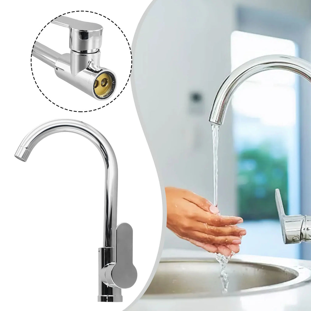 Bathroom Faucet Polished Chrome Plated Swivel Basin Sink Cold Hot Mixer Tap Kitchen Faucet, Sink Vertical Faucet New