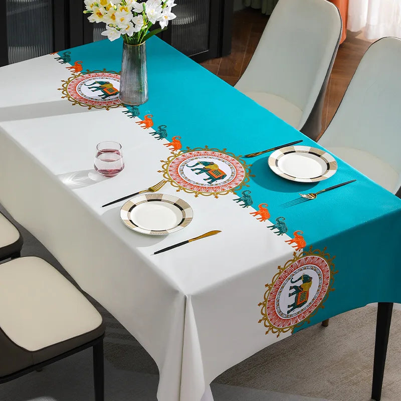 Tablecloth Modern Light Luxury Style Waterproof Dining Table Cloth Rectangular Tea Table Cover Picnic Mat Home Decor