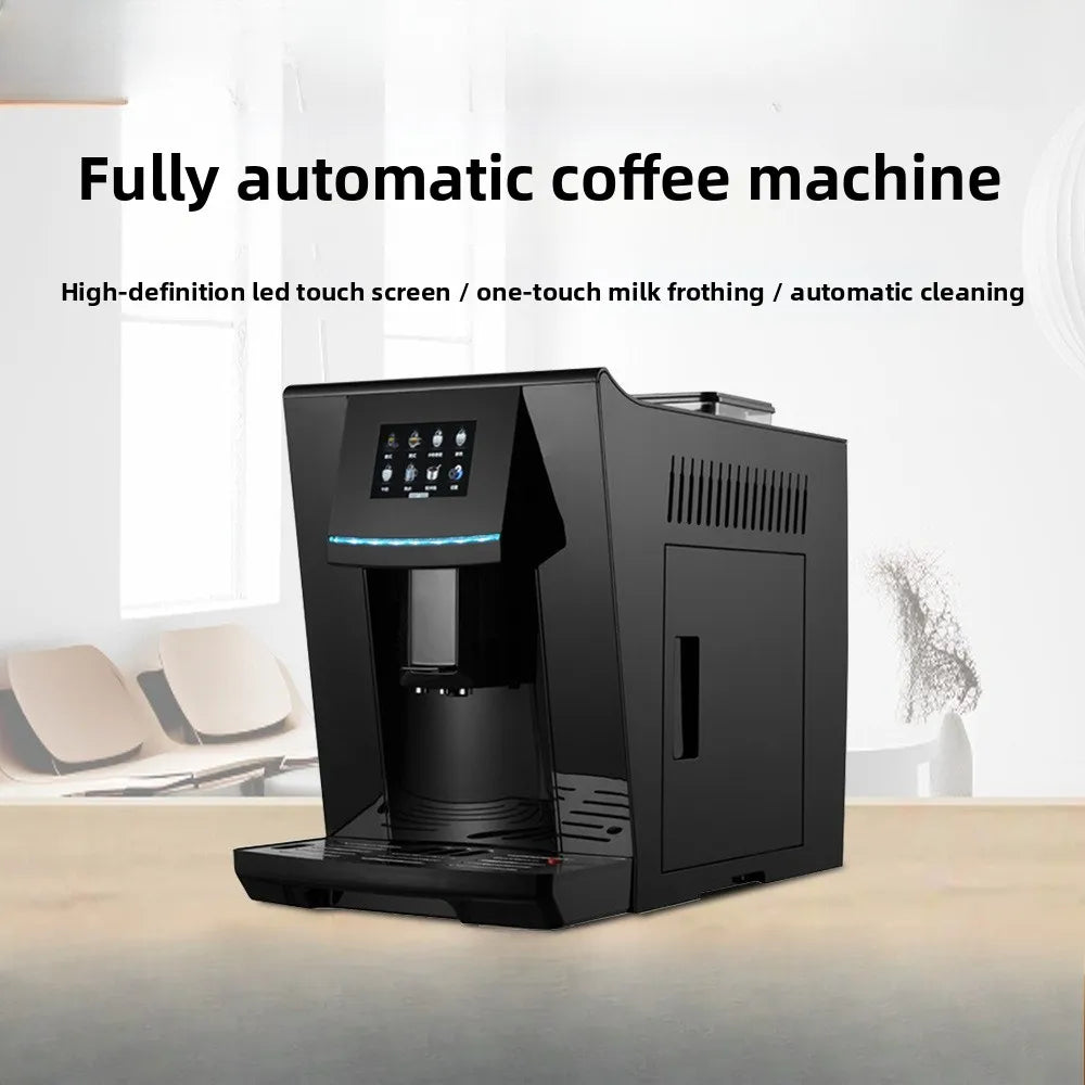 Automatic coffee machine high definition touch screen one-click milk foam automatic cleaning coffee machine home and commercial