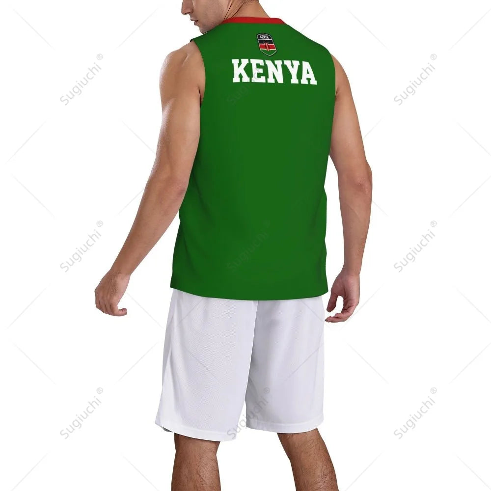 Kenya Flag Men Basketball Sports Running Fitness Multifunction Sleeveless tshirt Exclusive Custom Name Nunber