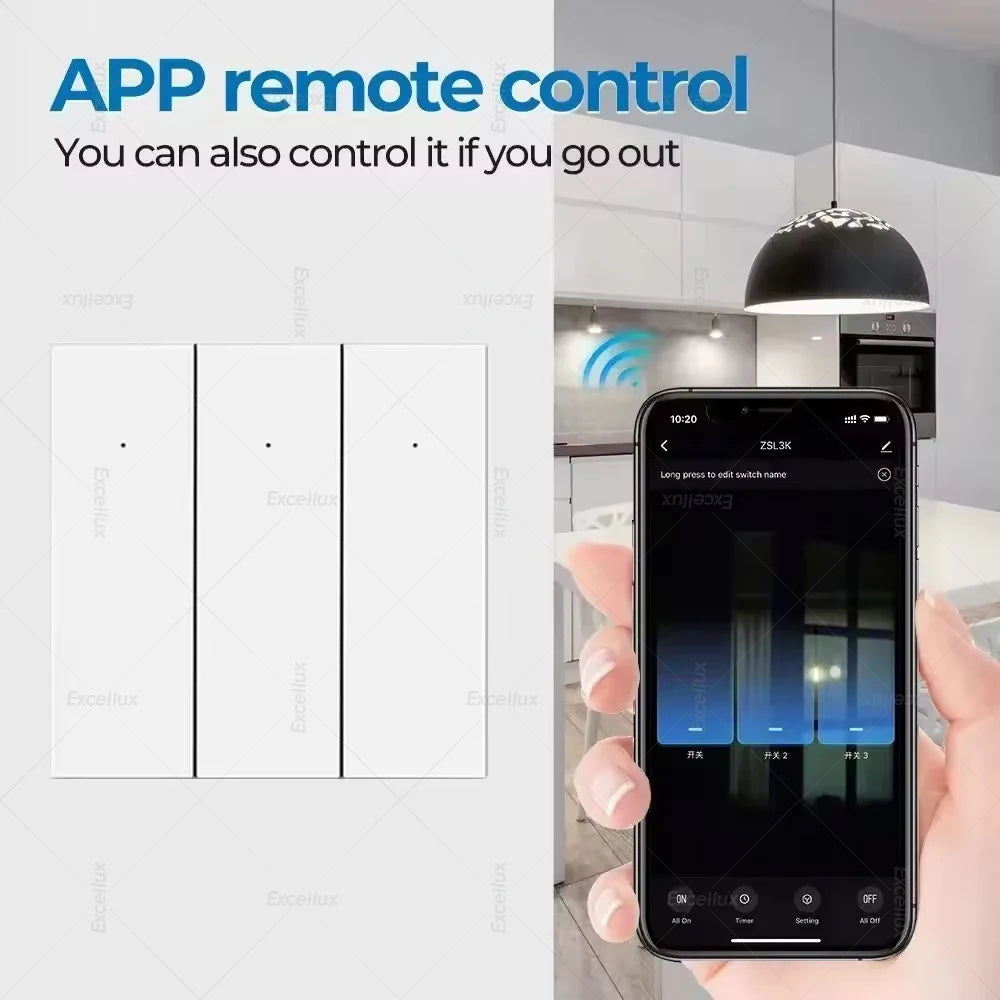 ZigBee Smart Light Switch No Neutral Wire No Capacitor Needed Wall Light Switch Works With Home Assistant Zigbee Gateway 2mqtt