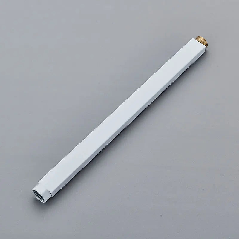 30/40cm Square Round Extension Tube For Bathroom Shower Faucet Black General Interface Extension Tubes Extend Pipe
