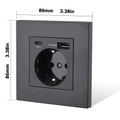 EU Standard Type-C USB Power Socket High-Quality Material Panels 16A Wall Embedded Electric Plug Outlet AC110V-250V Wall Socket
