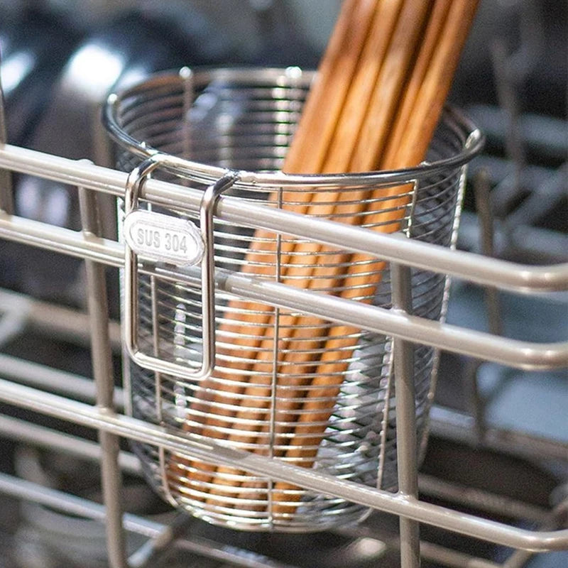 Kitchenism 304 Kitchen Chopstick Holder Organizer Hanging Wall Stainless Steel Tableware Drainer Fork Spoon Dishwasher Basket