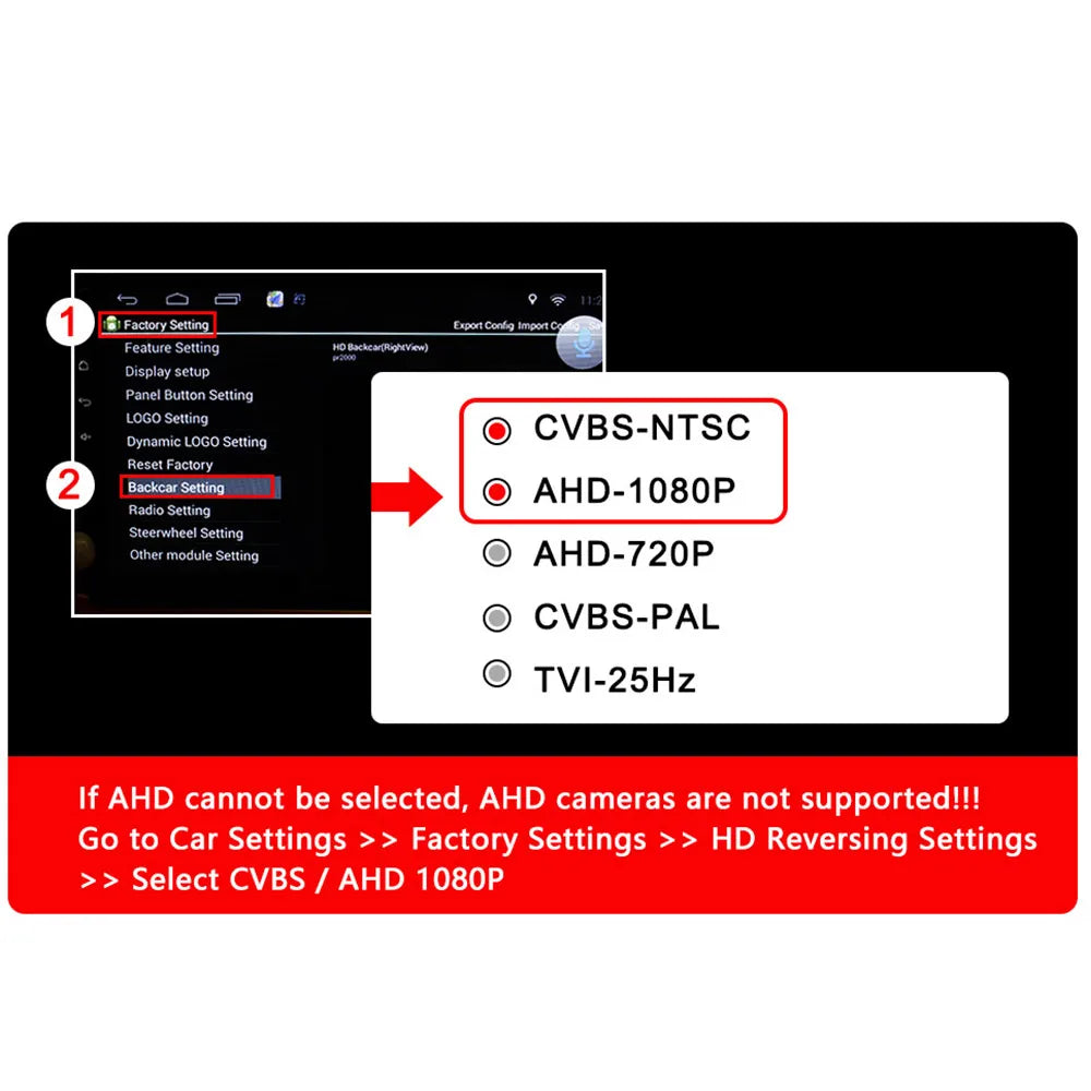 Smartour 4K AHD 1920*1080P Car Reverse Camera Rearview HD Night Vision 180" Fisheye Lens Auto Parking Frontview Assistance