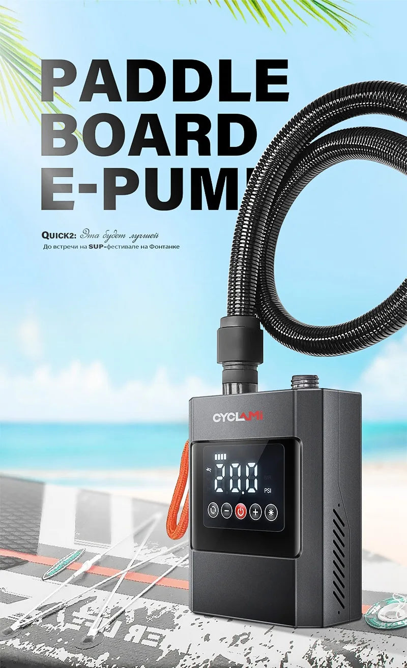 SUP Pump Stand-Up Paddle Rechargeable 20PSI Inflatable PVC Boat Kayak Accessories for Surfing Kite Mattress Tent Mattress