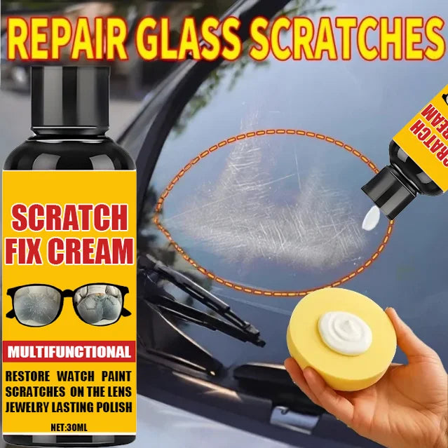 Glass Scratch Repair Wax - Easy-to-Use, No-Residue Paint Scratch Remover for Car Windows, Deep Scratch Removal, Protective Coati