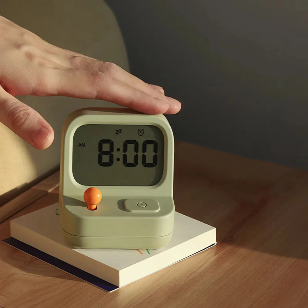 Creative Retro Mini Handheld Game Clock Alarm Machine for Kids Multi-Function Table Desk Clock Cute Digital Snooze Countdown