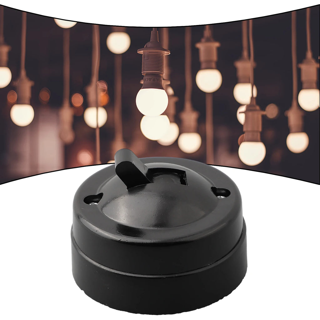 Single Control Switch Round Wall Mounted Easy Install Household Light Switch Retro Retro Style 1PC High Quality