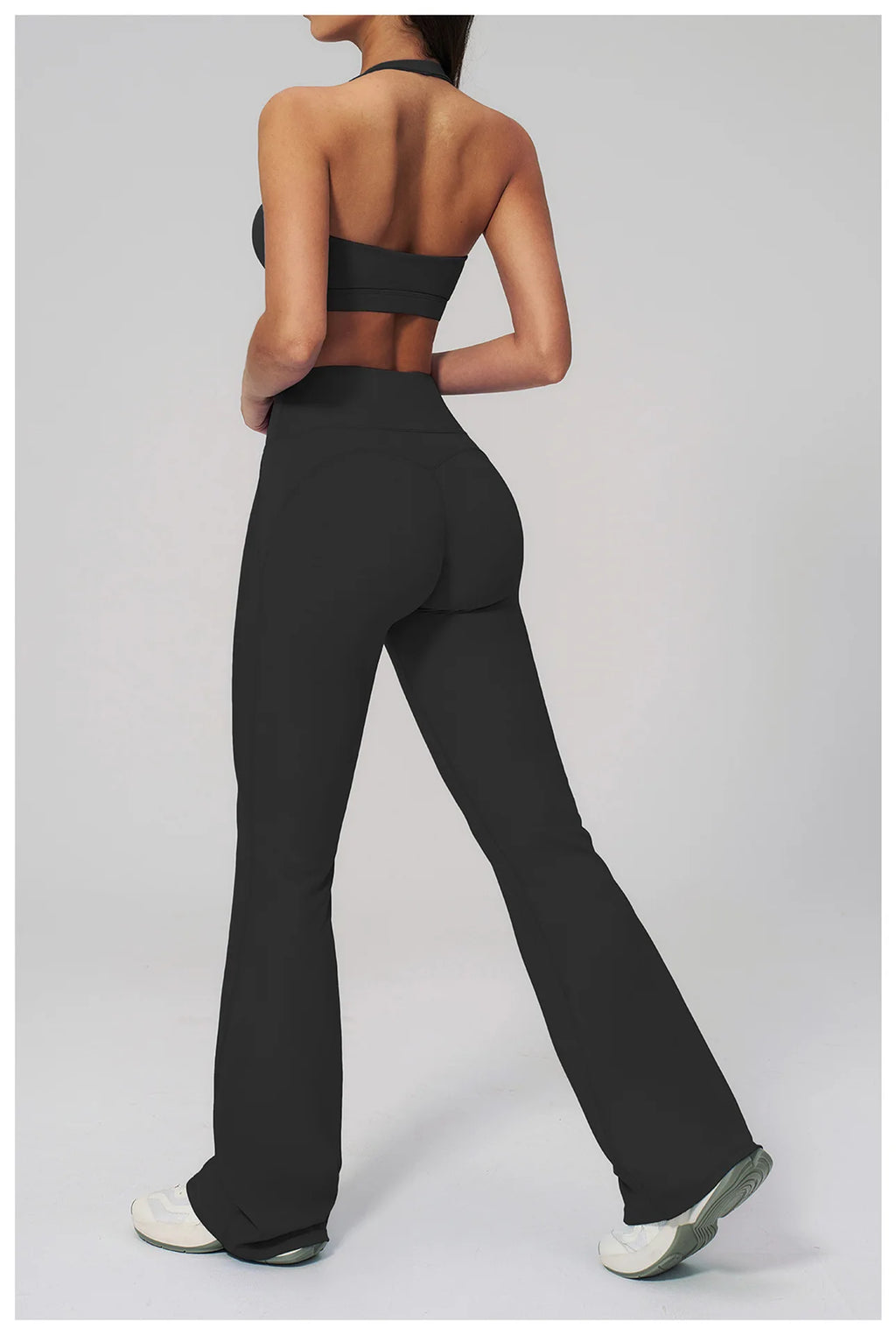2PCS Flared Pants Yoga Set Women's Tracksuits Gym Fitness Outfits Sports Sets Female Shockproof Sports Bra Yoga Workout Clothes