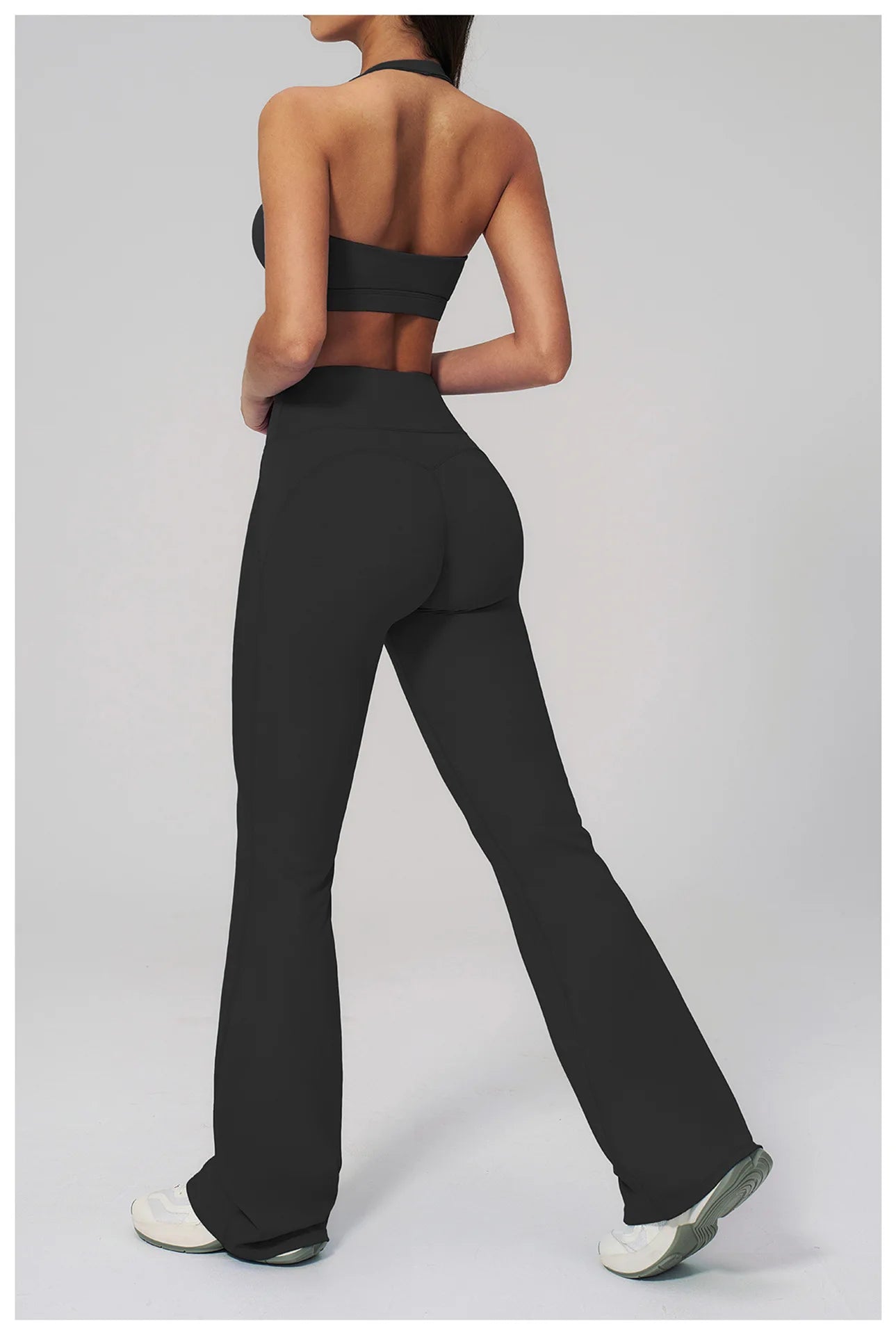 2PCS Flared Pants Yoga Set Women's Tracksuits Gym Fitness Outfits Sports Sets Female Shockproof Sports Bra Yoga Workout Clothes