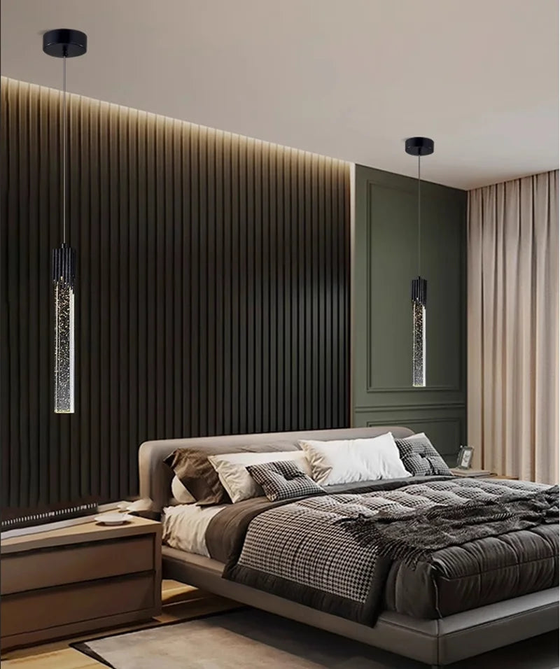 Modern Pendant Light Fixtures Crystal Led Bar Hanging Bedside Lamps Living Room Bedroom Indoor Lighting Creative Home Decor Bar