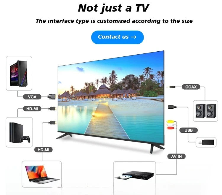 100 Inch Smart TV 4K Ultra HD Frameless Television LED Flat Screen for Home Theater Cinema Gaming Office Display TV 2026