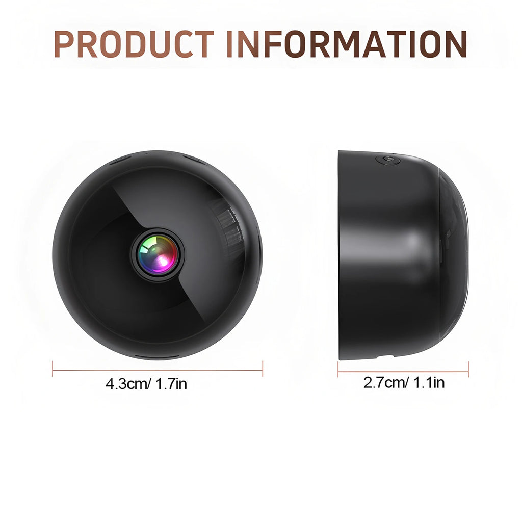 Wireless Security Camera 360° Full Coverage View WiFi HD Motion Detection Night Vision Indoor Outdoor Remote Monitor