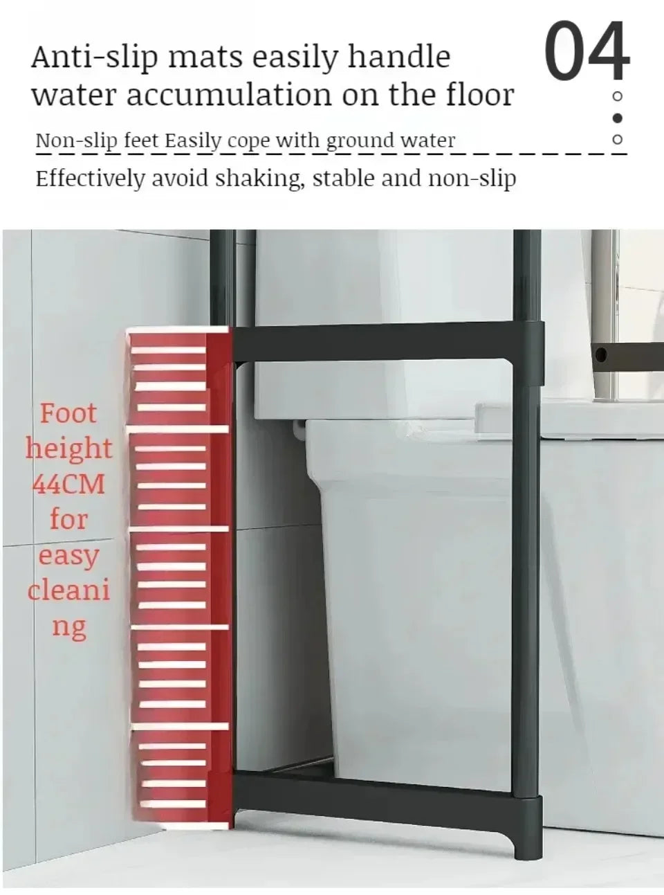Washing Machine Shelf Multilayer Perforation-Free Shelf Space-saving Above The Toilet Toilet Storage Racks Floor Standing Holder