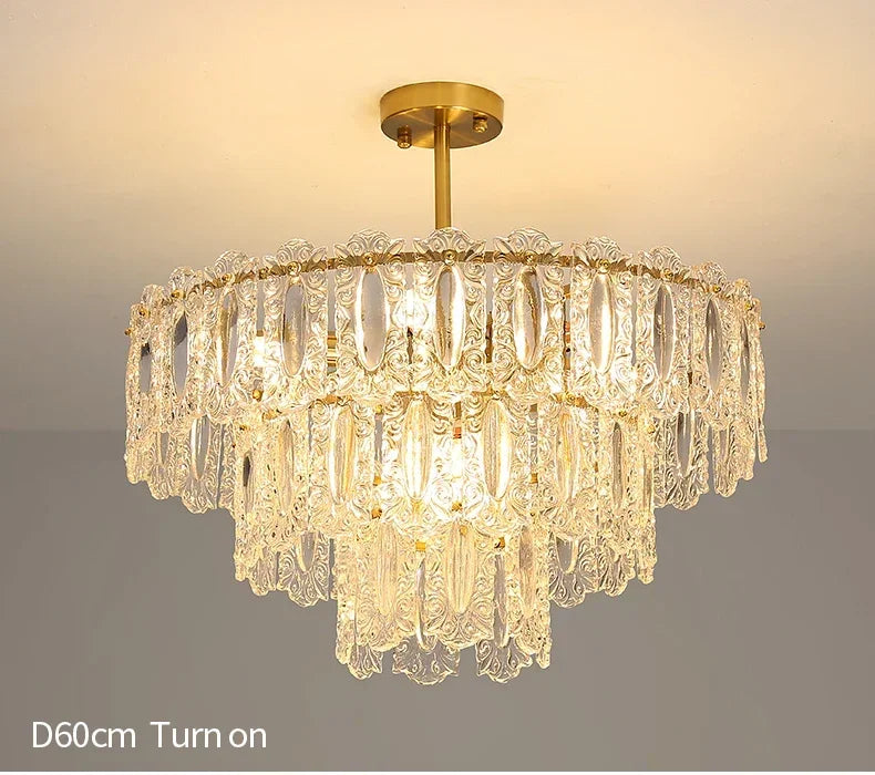 Modern Light Luxury French Living Room Chandelier Romantic  Bedroom Ceiling Lamp Dining Table Decor Hanging Light Lustre Fixture