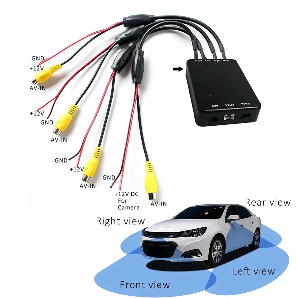 360° Panoramic Camera HD Rear /Front /Left /Right Car Camera With 4 Way Control Box System Surround View Cameras For Car Radio
