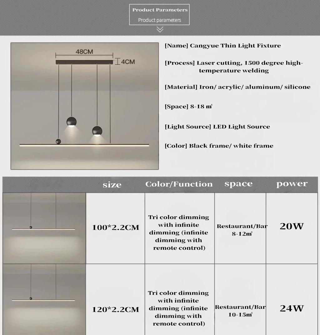 Modern Minimalist Led Pendant Light Minimalist Strip Light Home Decoration Living Room Bedroom Dining Room Light Bar Lighting
