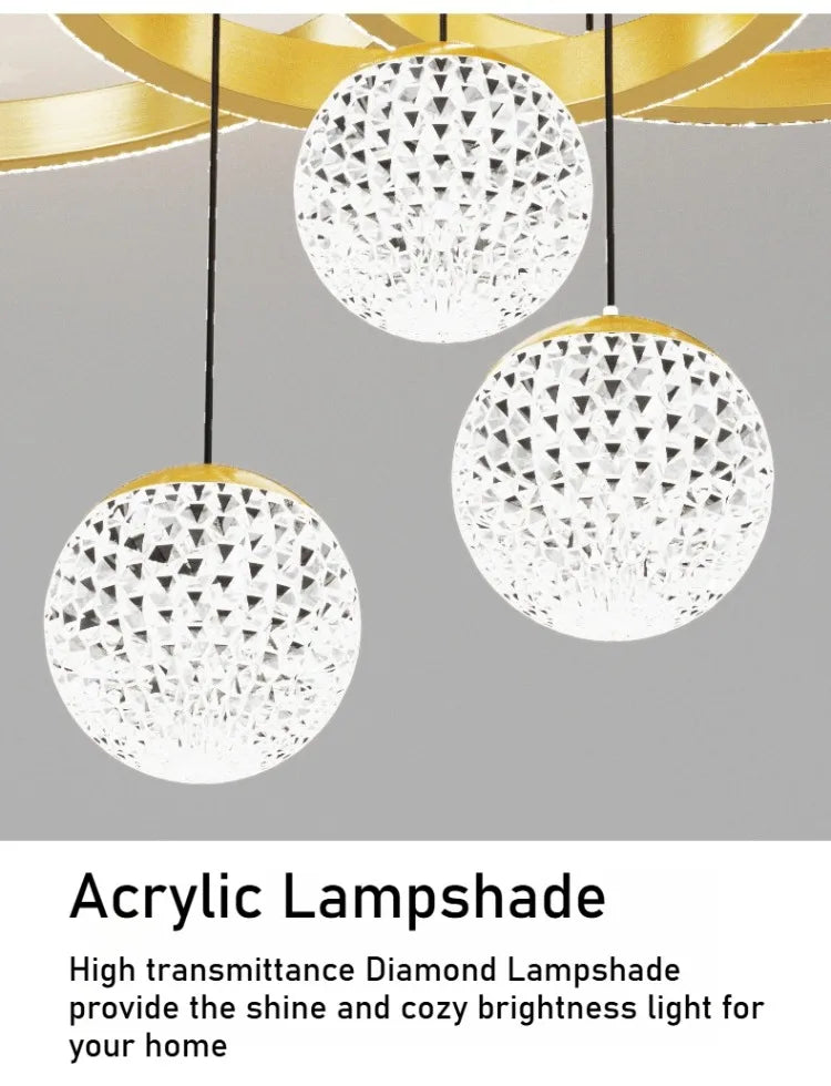 Modern LED Ceiling Light for Living Room Decor Pendant Light Interior Decoration Ceiling Luxury Chandelier Restaurant Lamp Villa