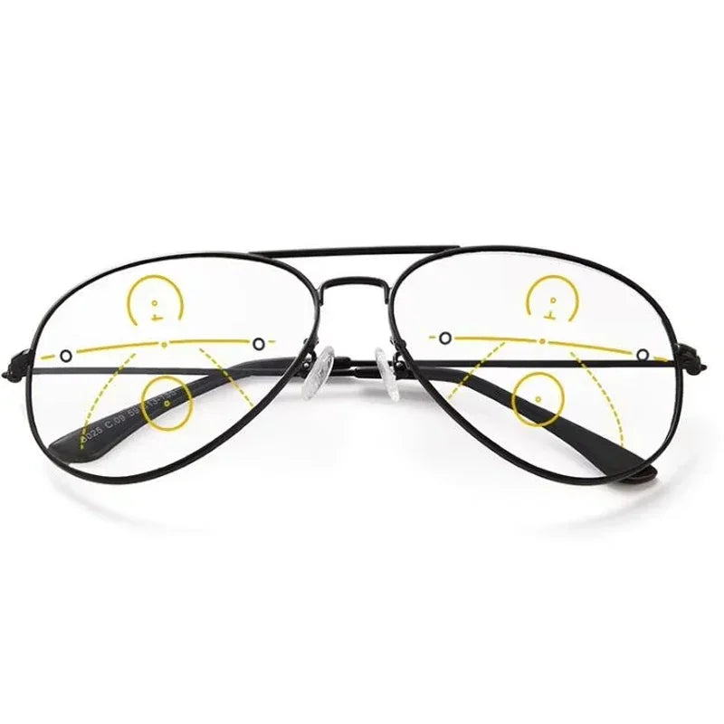 Unisex Fashion New Photochromic Multifocal Presbyopia Glasses Large Frame Ultralight Blue Light Blocking Reading Glasses TO +4.0
