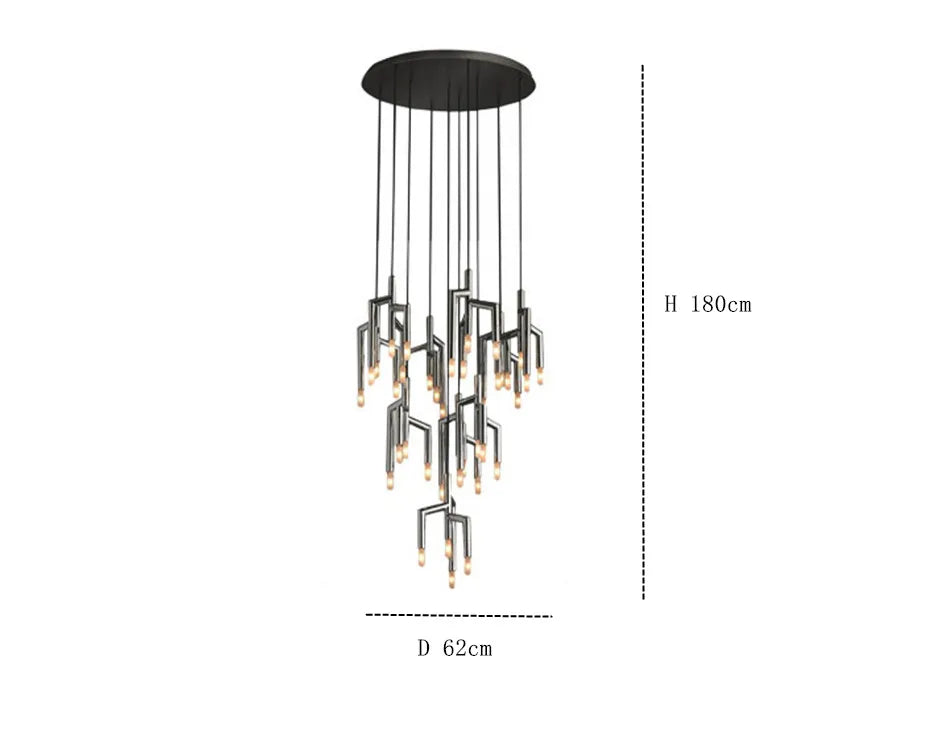Modern Light Villa  Tree Branch Staircase Chandelier Lighting,Luxury Designer Restaurant Light in the Bedroom Home Decor