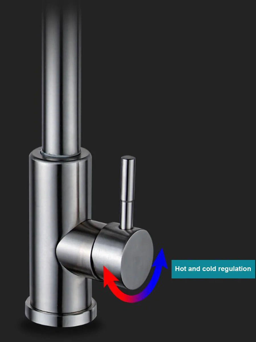 Stainless steel pull-out hot and cold water mixing faucet for kitchen, vegetable sink, washbasin, and bar pull-out faucet