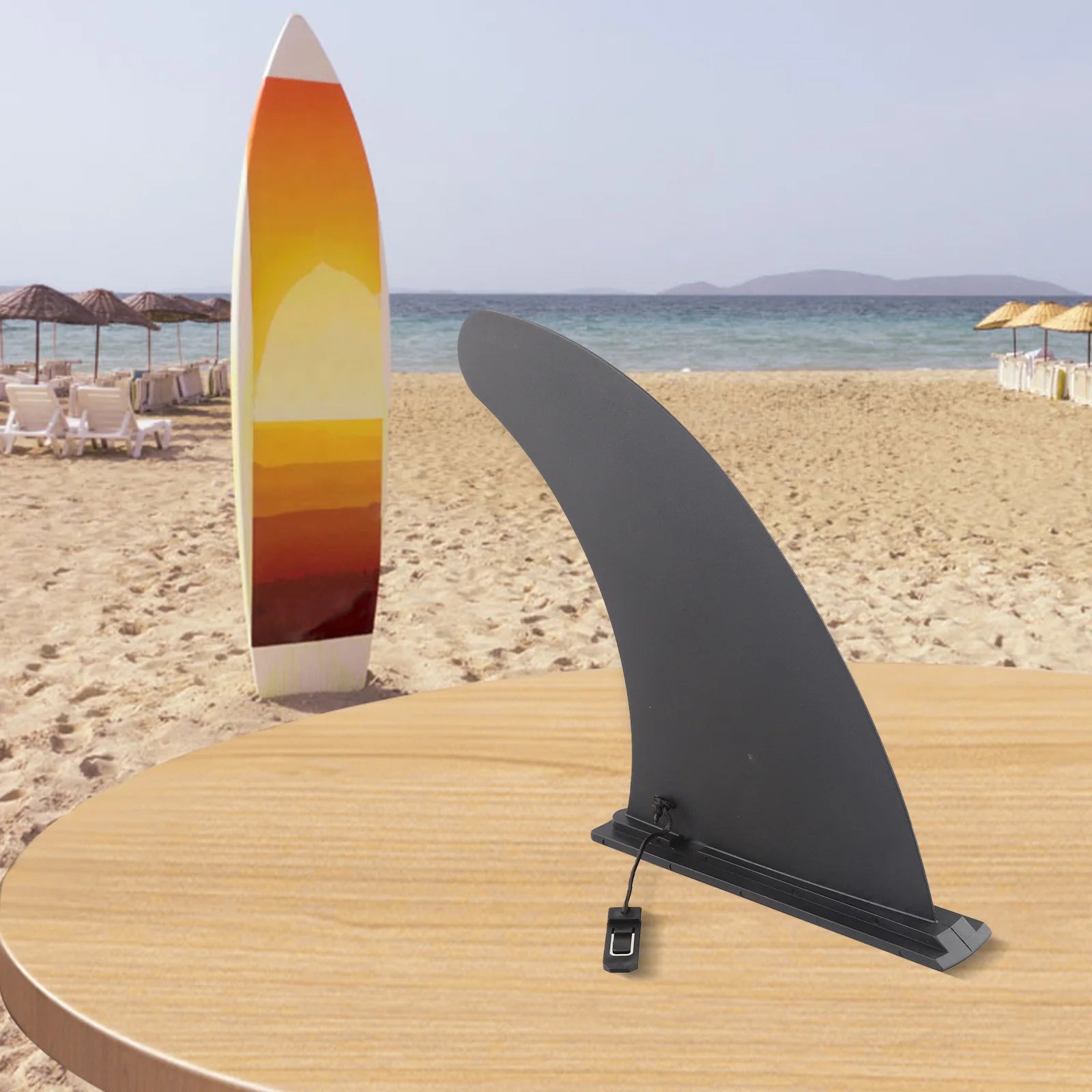 Surf Water Wave Fin 9 Inch for Stand Up Paddle Board and Surfboard Easy Mount Installation Perfect for Beginners