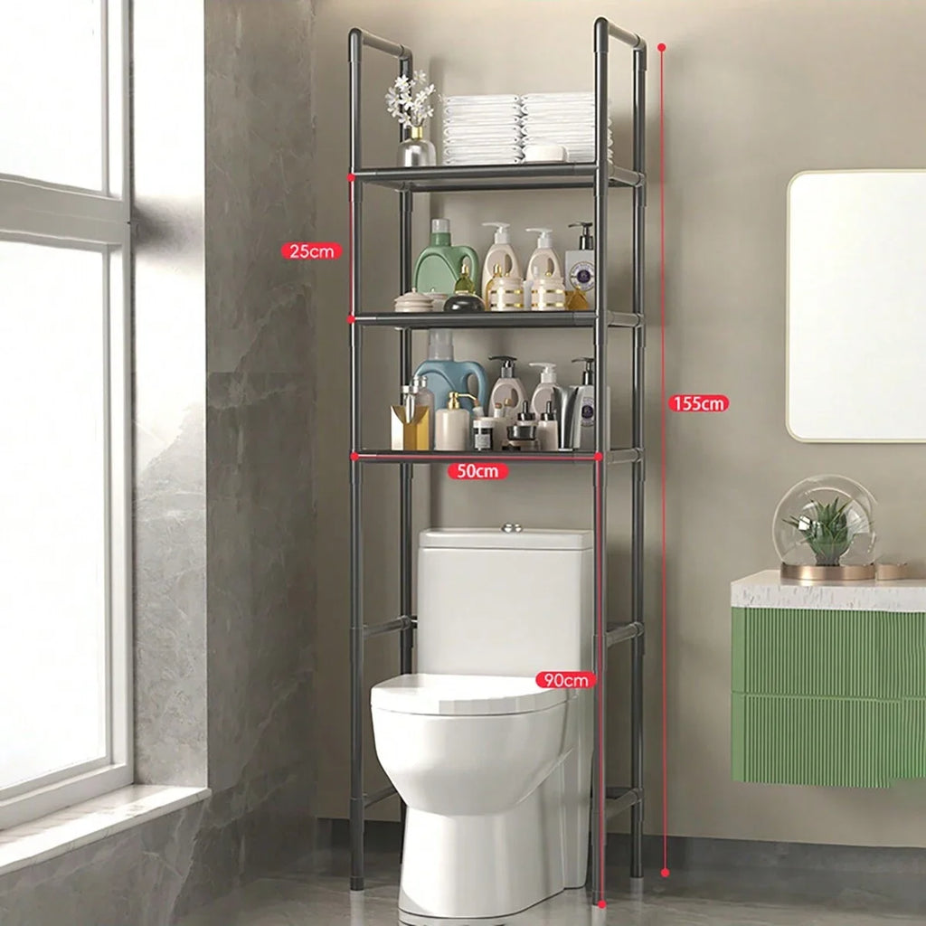 Bathroom Storage Rack Over The Toilet Shelf Multilayer Space Saver Organizer Multi-Functional Wall Hanging Toilet Storage Rack