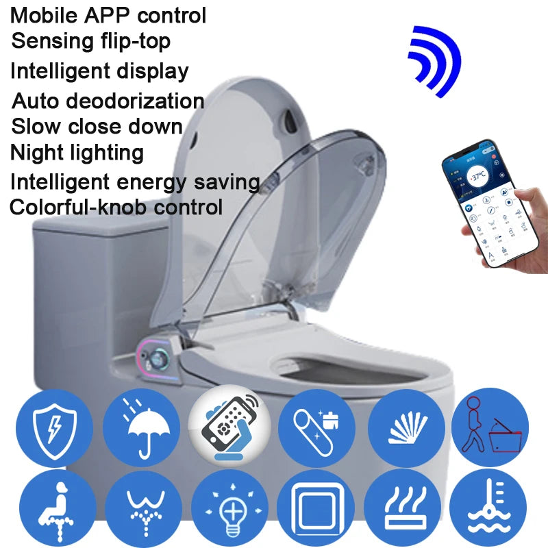 App Inteligente Cleaning Smart Flip Toilet Inodoros Japones WC Bidet Toilet Auto Sensor Toilette Japonaises Electric Toilet Lid