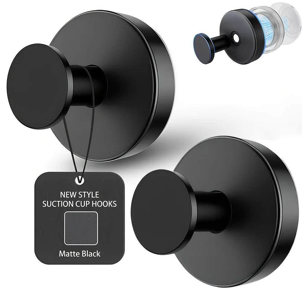 New Suction Cup Hooks Stainless Steel Waterproof Bathroom Shower Wall Mount Punch-free Reusable Strong Adsorption Hook Holders