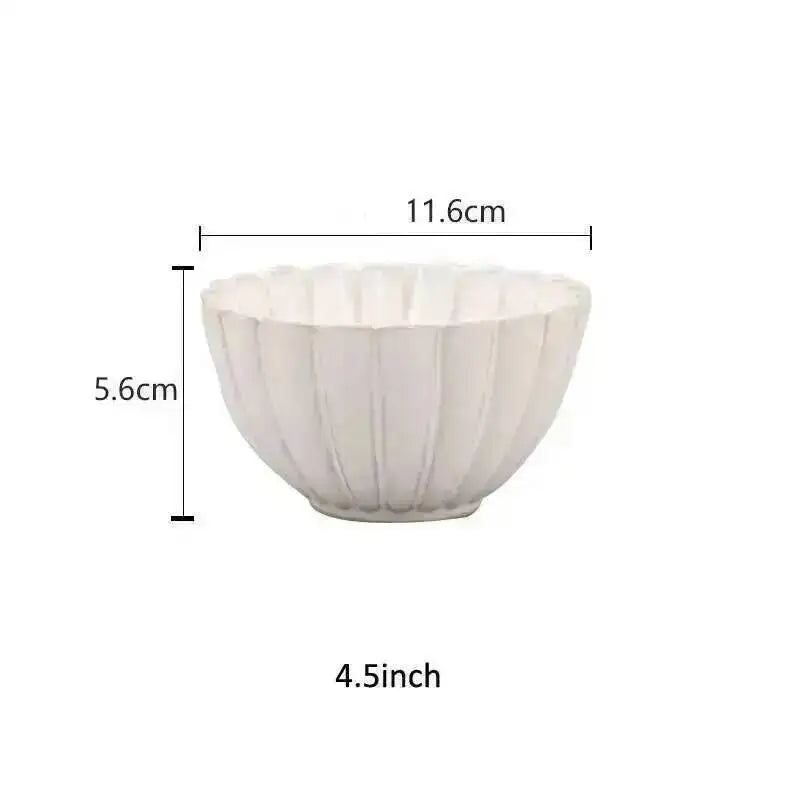 Kiln Changing Japanese Dinner Plates Ceramic White Glaze Tableware Set Western Steak Dish Salad Bowl Spoon Home Hotel Dinnerware